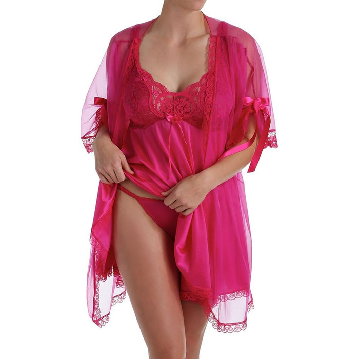 Shirley of Hollywood: Комплект піжамний Babydoll з халатом, колір фуксія, розмір 5