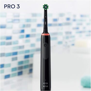 Електрична зубна щітка Oral-B PRO 3 3000 CrossAction, 3 режими чищення, 360° контроль натискання, чорна