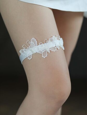 Жіночі мереживні стрічки для панчіх. Фата для нареченої 1 шт. Мереживний пояс для ніг з камінням, білий. Ідеальний аксесуар для весілля, нареченої.