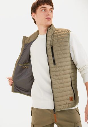 Чоловічий стібаний жилет camel active Puffer — водовідштовхувальний та вітрозахисний, зелений