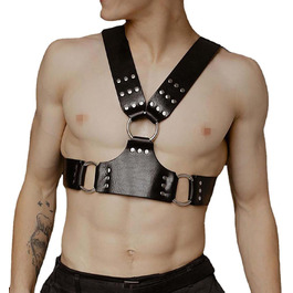 Чоловічий шкіряний нагрудник Yasexx - регульований корсет для ролевих ігор, БДСМ, фетиш, bondage, шкіряний костюм