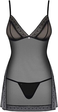 Сексуальний жіночий комплект нижньої білизни Selente Love & Fun: ніжна піжама, стринги та шовкова маска для очей, чорний, S-M, Made in EU