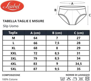 Слип/Боксер Liabel для чоловіків з натуральної бавовни, 3XL, 6 шт. в упаковці, чорний (Art. 959)