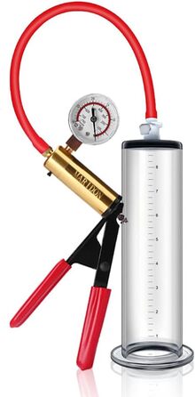 Vakuumна помпа для збільшення статевого члена з манометром, чоловіча іграшка для дорослих, помпа для статевого члена, вакуумна помпа, розширювач, для мастурбації, доросла іграшка, 23*3,9 см