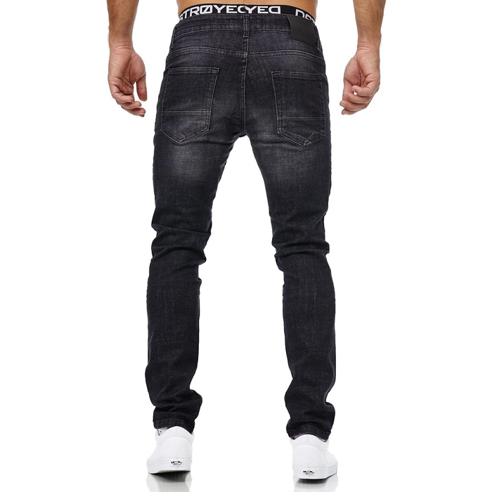 Чоловічі джинси MERISH Slim Fit з ефектом Stretch, дизайнерські денімові штани, чорні (42W / 32L, арт. 9148-2100)