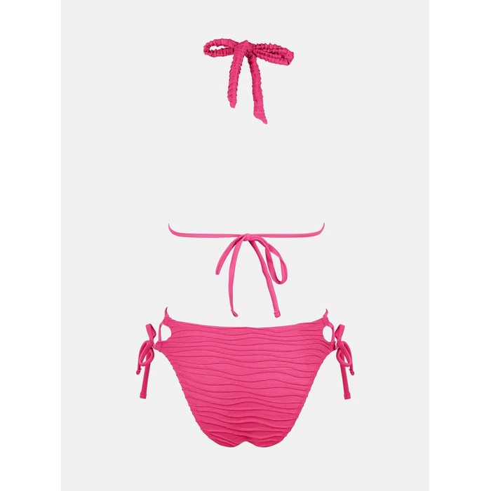 CUPSHE БІКІНІ Спортивний Комплект з V-подібним вирізом, висока талія, підняття грудей, купальник двокомпонентний, для плавання, сталеві кісточки (S, Маджента)