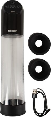 Автоматичний поршневий насос для збільшення пеніса Mister Boner, прозорий/чорний, 5,8 см