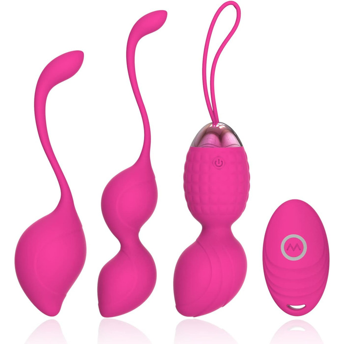 М'яч для Кегеля 2-в-1 з вагами та масажером Ben Wa Balls, для початківців, тренування м'язів тазового дна (рожевий)