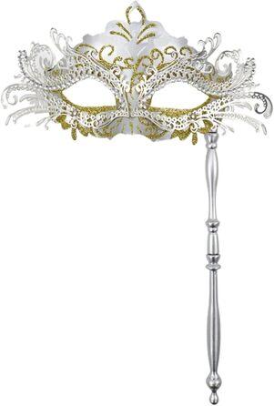 Маска для обличчя на паличці для вечірок, свят, карнавалу, сцени, косплею, реквізиту, напівмаска з мережива для жінок (червона)