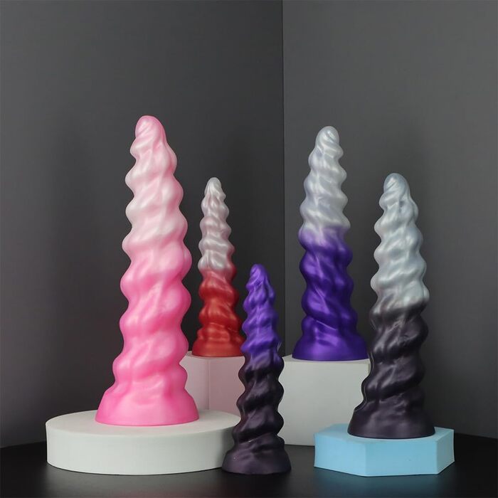 Анальний плаг з силікону Kuaecr - спіральний, з різьбою, для чоловіків та жінок