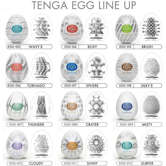 TENGA EGG Easy Beat: Мастурбатор для чоловіків (набір 6 шт.) з різними структурами