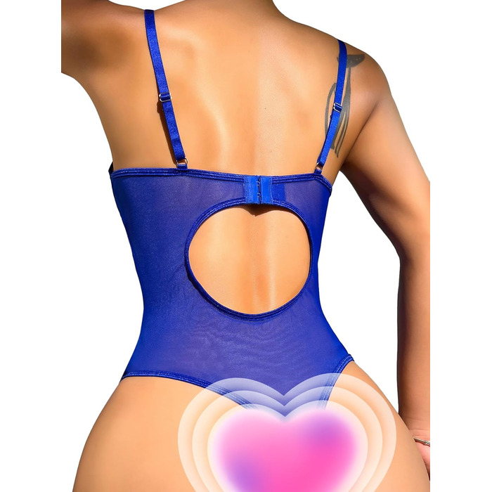 Сексуальний комплект спідньої білизни Lilosy з високою талією та V-подібним вирізом, блакитне мереживо, бюстгальтер та трусики, 2-частинний, колір: інтегрований зелений (36, шкарпетки з серцем, королівський синій)