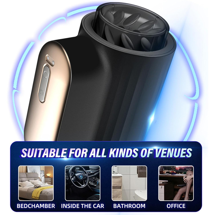 Електричний мастурбатор для чоловіків QGLust з 10 режимами ротації та телескопією, пеніс-тренажер, вібратор (білий)