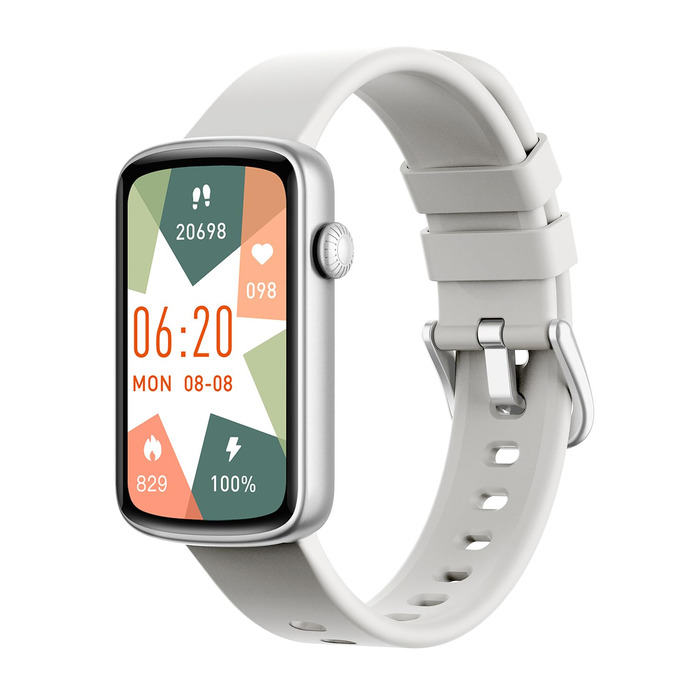 Смарт-годинник жіночий 1.47'' Fitness Tracker з моніторингом серця, SpO2, сну та циклу менструації, підтримка дзвінків та повідомлень WhatsApp, для Android та iOS (Сірий)