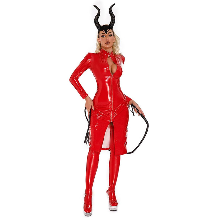 Жіночий боді з ефектом мокрого блиску, латексний костюм, чорний, облягаючий, на довгі рукави, з блискавкою, сексуальний боді, костюм зайчика (Z4 Rot, M)