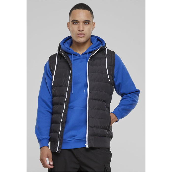 Чоловічий жилет з капюшоном Urban Classics Small Bubble чорного кольору, Streetwear Basics, розмір L