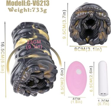 Вібраційний мастурбатор Lmgoc з серією Tierserie, реалістичний силіконовий вібратор для чоловіків, 10 режимів вібрації, для аносальної та вагінальної стимуляції (G-v6213)