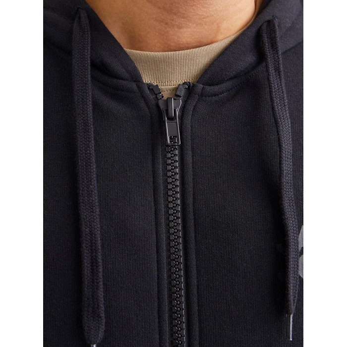 Чоловіча толстовка-худі на блискавці Jack & Jones Jjecorp Logo Sweat Zip Hood, чорна, розмір L