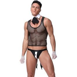 Сексуальна спідня білизна для чоловіків: комплекти, комбінезони для клубів, костюми офіціантів. Костюми для косплею, аксесуари з шнурком. Розмір універсальний