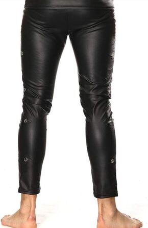 Чоловічі шкіряні штани Lederhosen Slim Fit, чорні - для костюмів та косплею