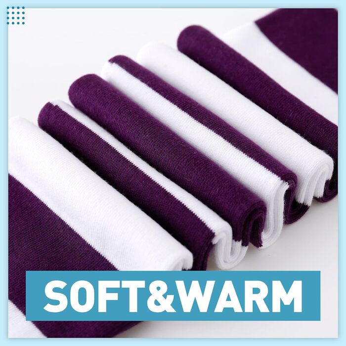 Шкарпетки Kayhoa з бавовни у смужку, до коліна/стегна (M, Синій/Фуксія/Зелений/Фіолетовий)