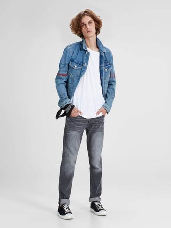 Чоловічі джинси Jack & Jones Tim Original AGI 005 Slim/Straight Fit, сірі (Grey Denim), 38W / 30L