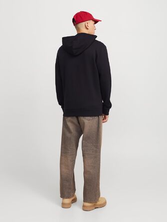 Чоловіча толстовка-худі на блискавці Jack & Jones Jjecorp Logo Sweat Zip Hood, чорна, розмір L