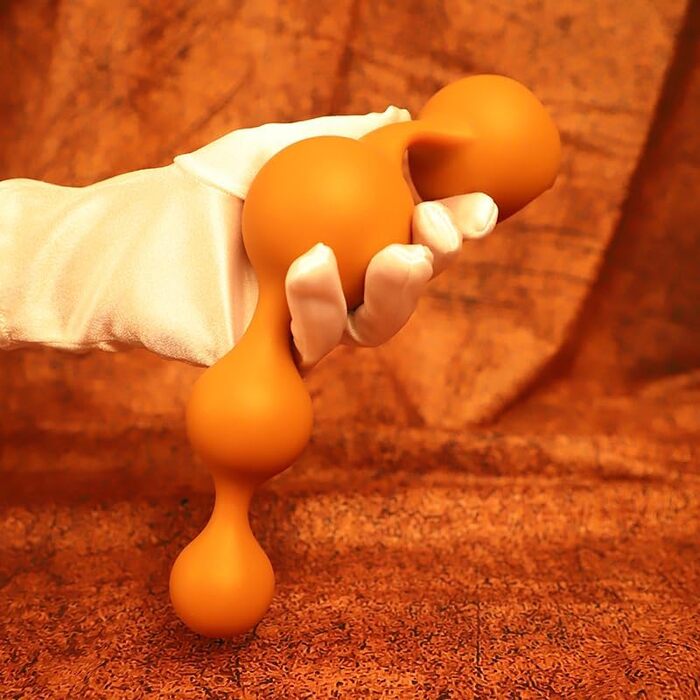 Анальні кульки з рідкого силікону Jomyu з ланцюгом для сексуальної стимуляції, анальний плаг з кільцем для утримання сперми, іграшки для секса, для чоловіків та жінок (XXL)