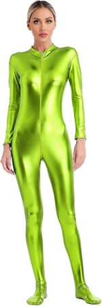 Жіночий комбінезон GRRKDFQ з довгим рукавом та блискавкою спереду (Хлопчато-зелений, розмір L)