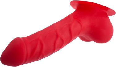 Латексний пеніс-чохол Carlos Schaftlänge 15см, червоний, з основою для приклеювання до латексу - реалістичний пеніс-чохол з великим мошонкою та виразною головкою, MADE IN GERMANY