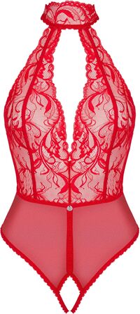Сексуальний жіночий комплект спідньої білизни Selente Love & Fun з відкритим верхом та сатиновою маскою для очей, Made in EU, M-L, червоний