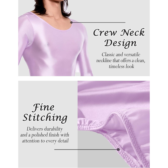 Комбінезон AIEOE для чоловіків, блискучий, прозорий, спортивний, танцювальний, обтислий, сексуальний, боді, XL (фіолетовий)