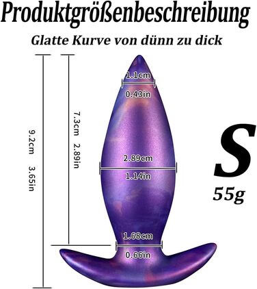 Анальний дилда з силікону Kuaecr Weichen: великий анальний плагін з безпечною основою для масажу G-точки та простати