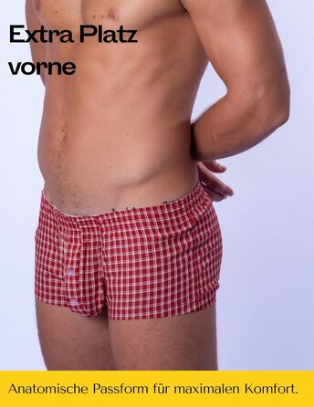 BIMONI Боксери чоловічі з м'якої бавовни, низька посадка, сексуальний дизайн, труси, боксер шорти, чоловіча білизна (червоний, S)