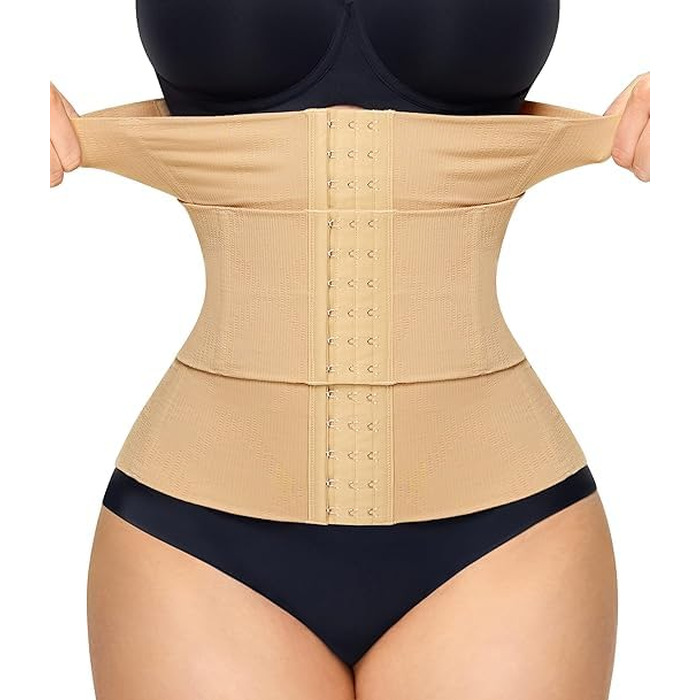 Коригуючий корсет для жінок KUMAYES Waist Trainer — моделюючий одяг для талії та живота, бежевий