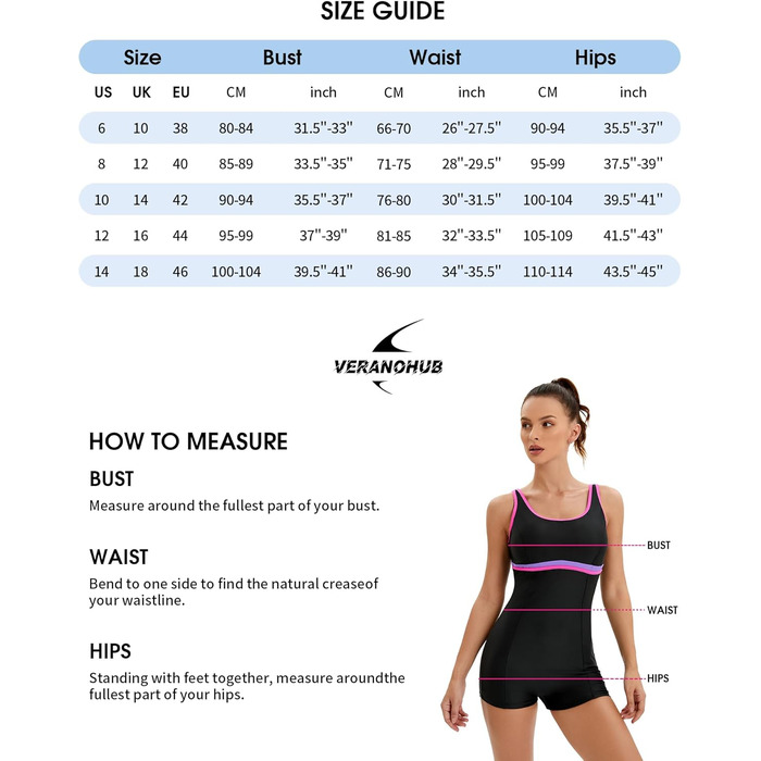 Спортивний купальник для жінок, цілісний, Racerback/U-Back, Body Shaping, чорний/рожевий, розмір 46