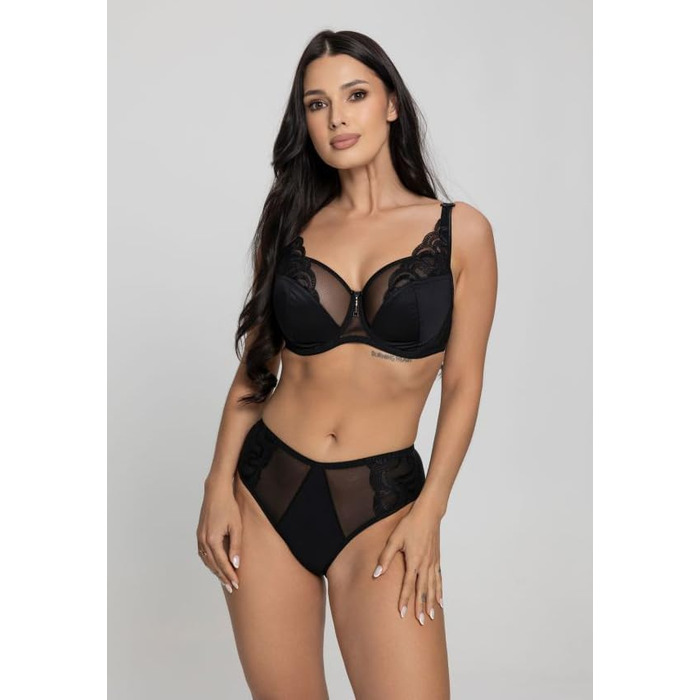 Selente бюстгальтер-бра з пуш-ап для жінок, чорний, мереживний, без підкладки, розміри C-K, 85H, Made in EU