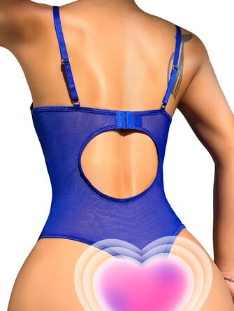 Сексуальний комплект спідньої білизни Lilosy з високою талією та V-подібним вирізом, блакитне мереживо, бюстгальтер та трусики, 2-частинний, колір: інтегрований зелений (36, шкарпетки з серцем, королівський синій)