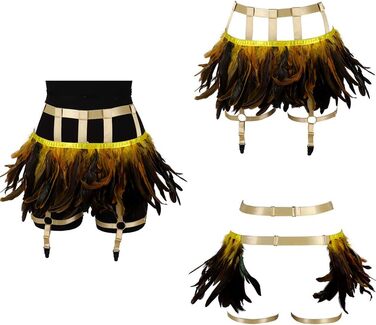 Жіночі мереживні накладки на стегна, ремінці для ніг, пояс для шкарпеток, готичний стиль, регульовані, для клубу, вечірки, танців, фестивалів (білий, світло-жовтий)