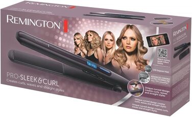 Випрямляч для волосся Remington Pro Sleek & Curl S6505 з ультра-турмаліновим керамічним покриттям, LCD-дисплеєм, 150-230°C, для випрямлення та створення локонів