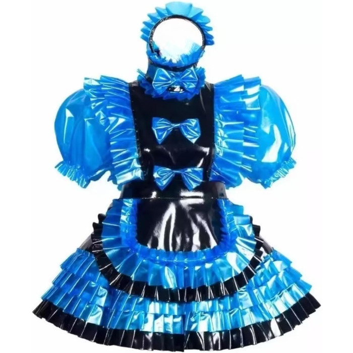 Костюм для косплею DDINGHOONQPODFR: сукня для служанки з ПВХ, чоловічий, блакитний, індивідуальне пошиття