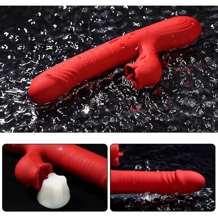 Секс-іграшка SXOVO для жінок 5 в 1, вібруючий масажер з 10 режимами стимуляції, нагріванням та стимуляцією G-точки (червоний)