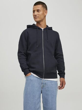 Чоловіча однотонна куртка-худі з капюшоном JACK & JONES, чорна, розмір M
