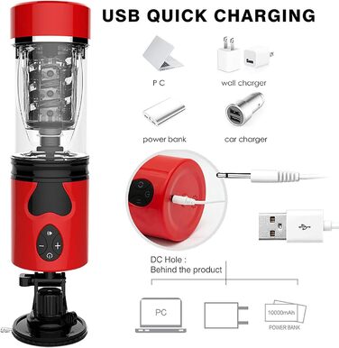 Електричний мастубатор-чаша з 5 телескопічними режимами та 3 швидкостями. Автоматичний мастубатор для чоловіків. Секс-іграшка для чоловіків