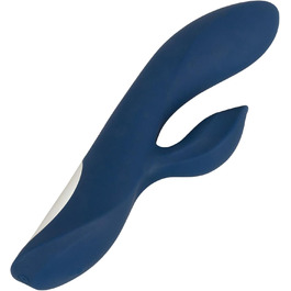 Вібратор ORION Rabbit-Vibrator: інтенсивна стимуляція, вагінальна та кліторальна, 10 режимів, блакитний, 20 см