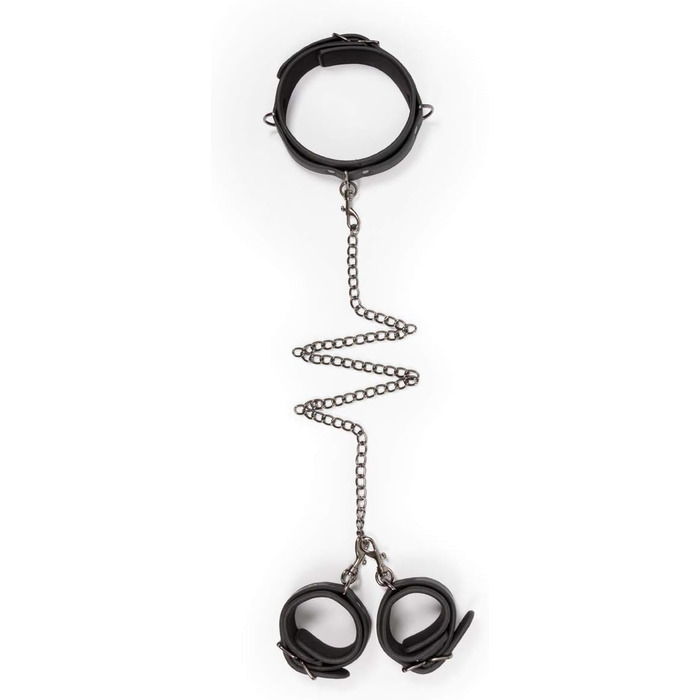 EasyToys Набори наручників з штучної шкіри, регульовані, 80 см, діаметр 11-28 см - для ролей Domina/Dominus