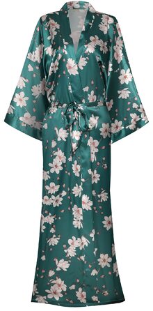 Халат жіночий Goodmansam, довгий, квітковий сатин, кімоно, для нареченої, весілля, подружки нареченої, нічна сорочка (XL-XXL, квітковий принт 10)