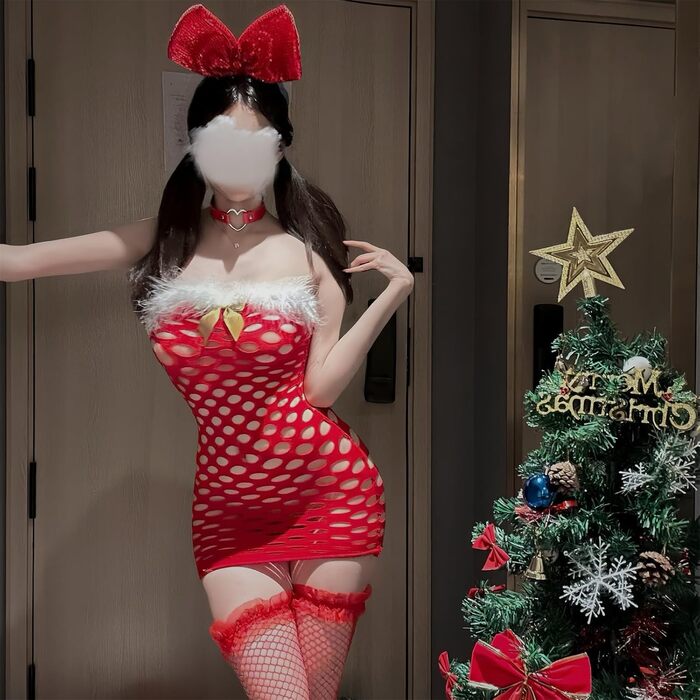 Сексуальна жіноча нічна сорочка та комплекти білизни на святкування Різдва та День Святого Валентина. Комплекти білизни з мереживом, боді, сорочки, спідниці. Універсальний розмір (158-lichav-d-rot).