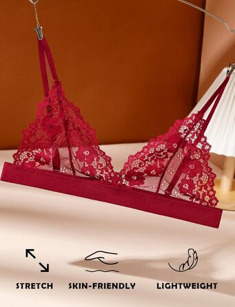 Даен BH 3 шт. мереживний бюстгальтер без кісточок, мереживний бюстгальтер Даен, сексуальний прозорий бюстгальтер, бюстгальтер без кісточок, бюстгальтер балконет, бюстгальтер пуш-ап, S-L, білий, чорний, блакитний (рожевий, червоний, блакитний, M)