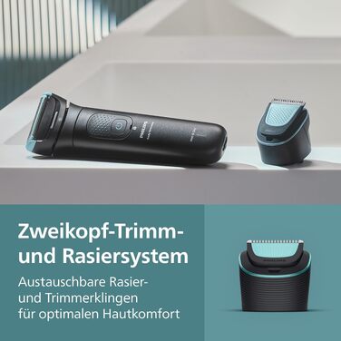 Тример для чоловіків Philips Bodygroom Series 7000 BG7480/15 для тіла та інтимних зон, водонепроникний, з гнучким 2D-лезом та насадкою для спини